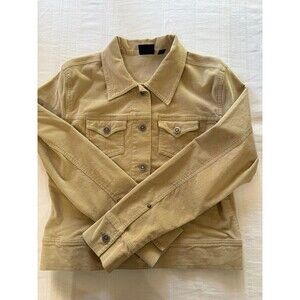 BCI Women's Corduroy Trucker Jacket Beige Tan Button Front Stretch XL Cotton